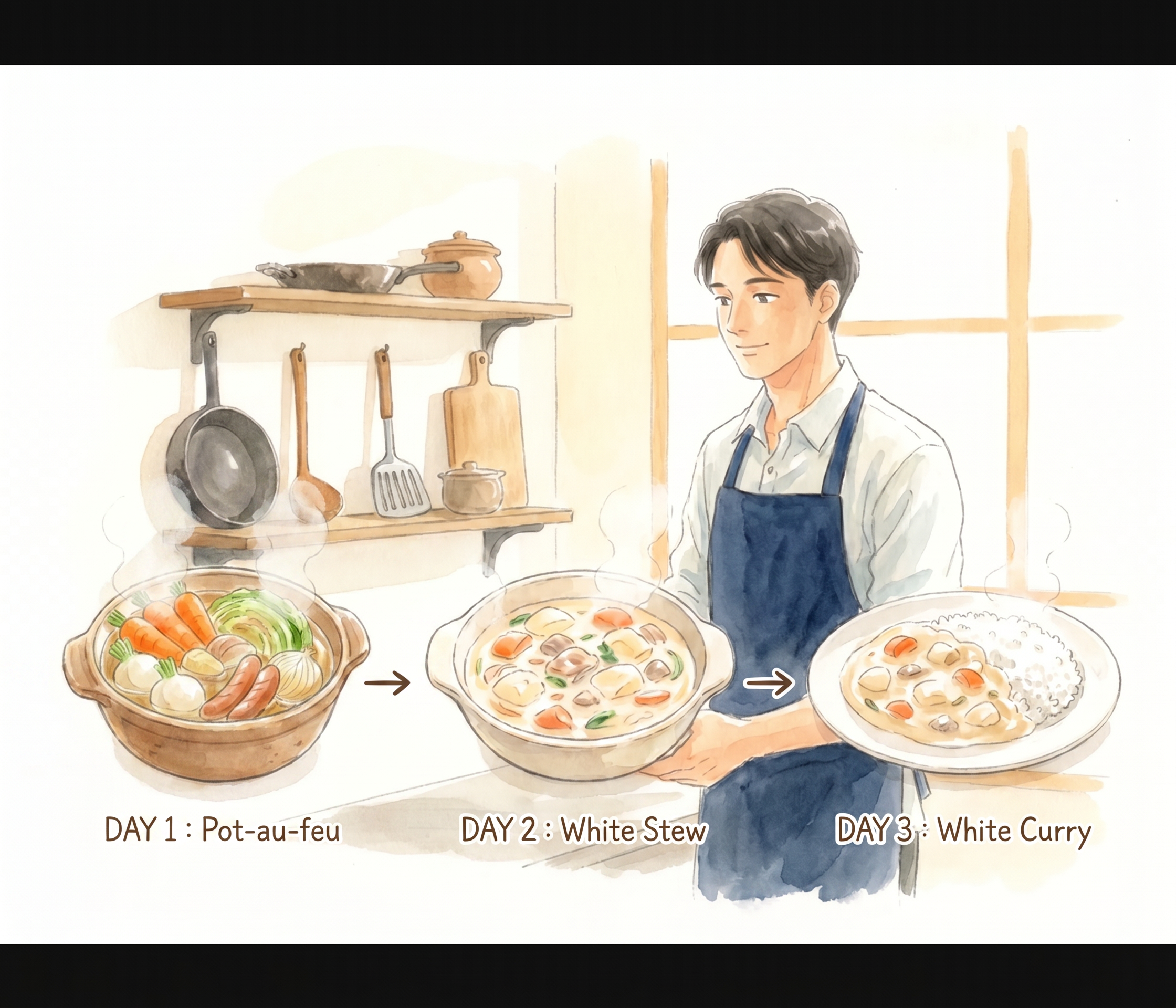 出世レシピ:ポトフ→シチュー→ホワイトカレー